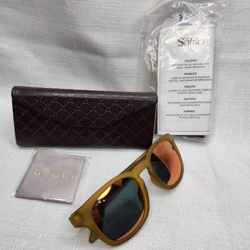 Gucci Yellow Sunglasses - Red Green Arm Stripe GG 1126/F/S M6XUW 52 22 140